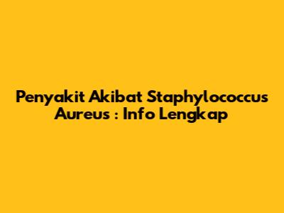 Penyakit Akibat *Staphylococcus Aureus*: Info Lengkap